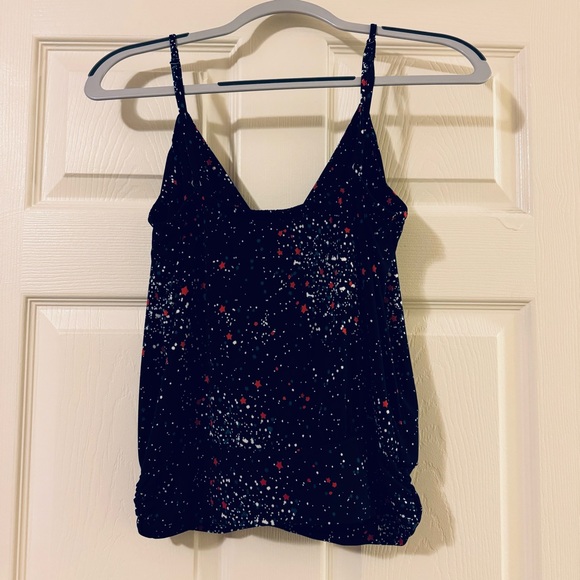 Veronica M Surplice Navy Star Print Cami Tank XS - Picture 2 of 4